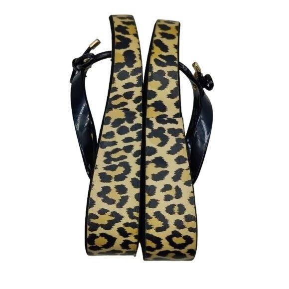 Kate Spade Thong Platform Sandals Black Tan Size 5 Rhett Flip Flops - Picture 6 of 7